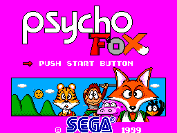 Psycho Fox title screen for Sega Master System